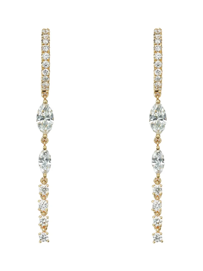Olympia 18kt gold drop earrings with diamonds