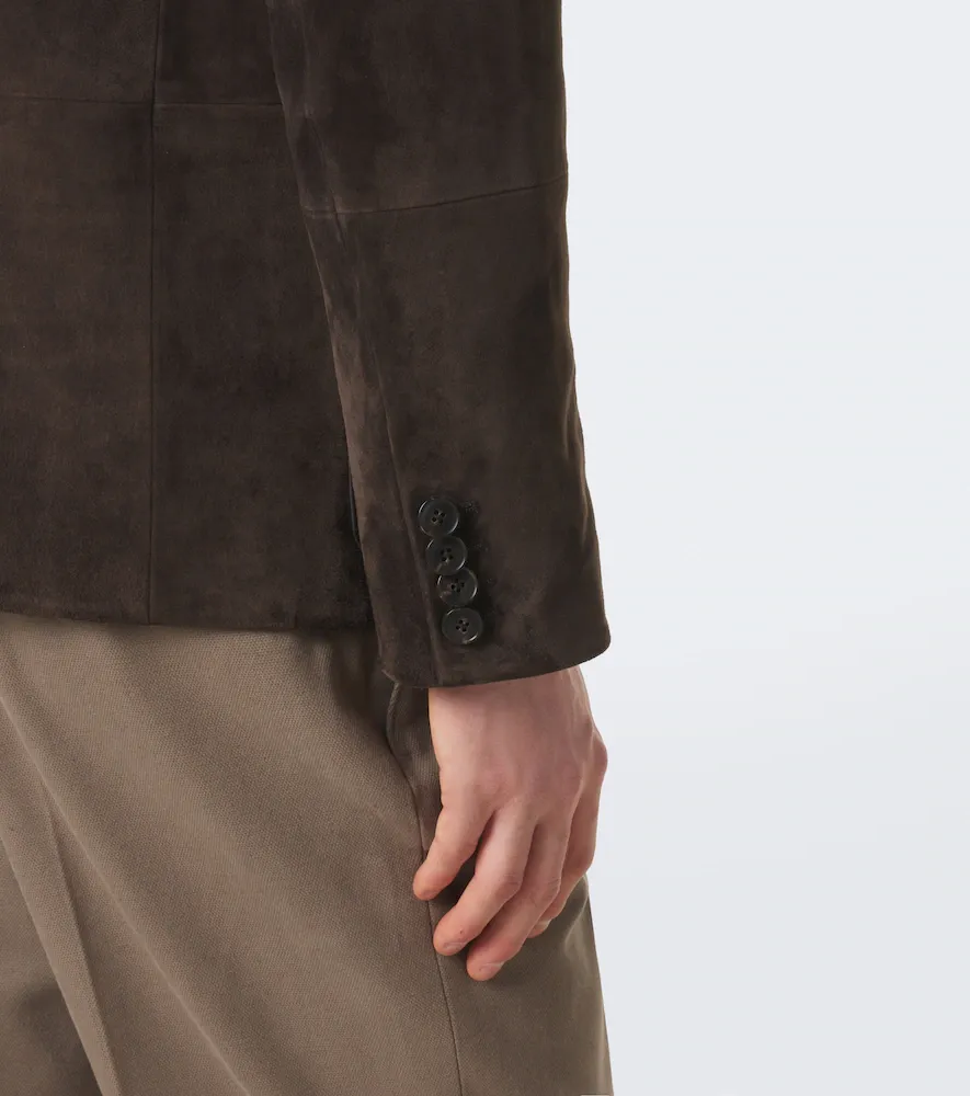 Yves Salomon Single-breasted suede jacket | Thumbnail 4 Yves Salomon Single-breasted suede jacket | Thumbnail 4