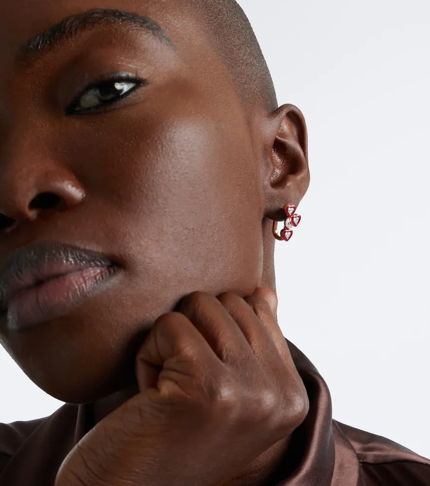 Kamyen Candy Crush 18kt rose gold and enamel earrings with diamonds | Thumbnail 2