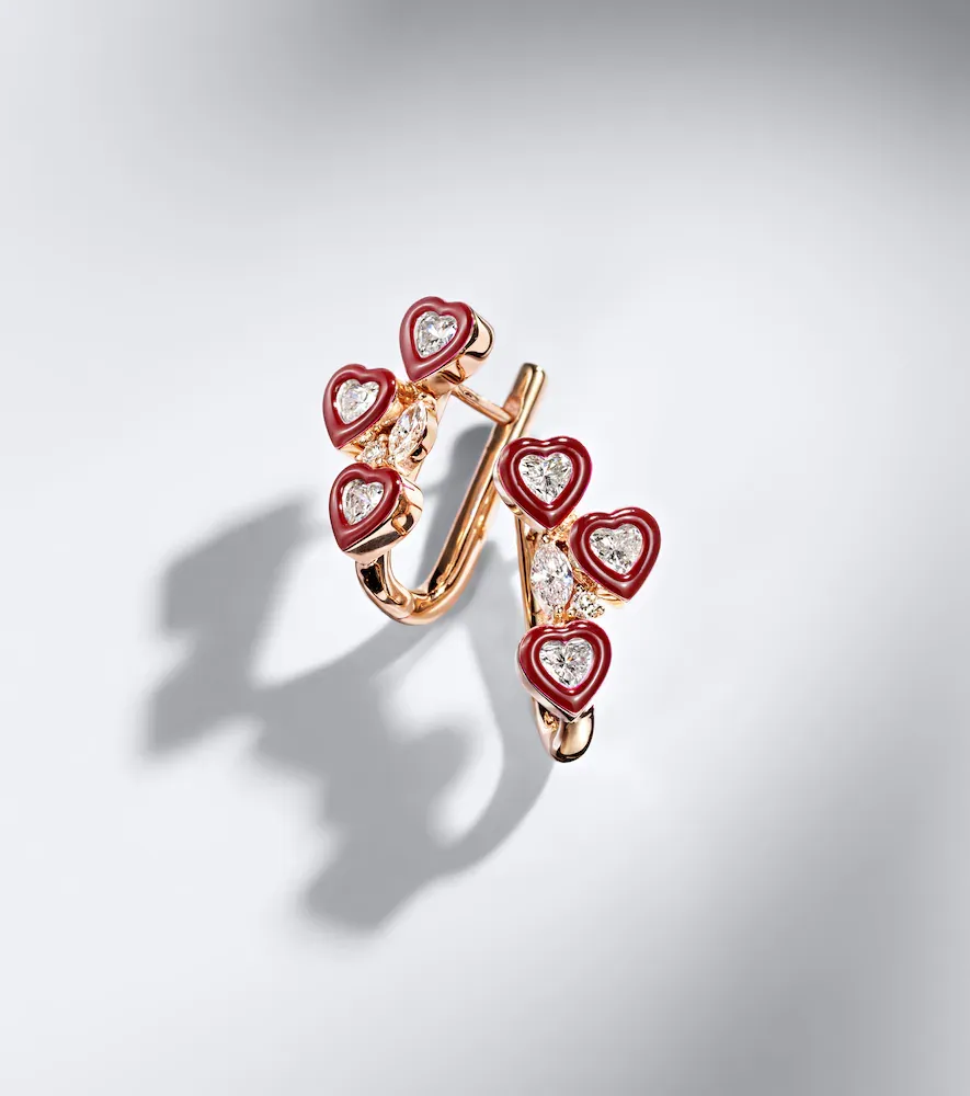 Kamyen Candy Crush 18kt rose gold and enamel earrings with diamonds | Thumbnail 5