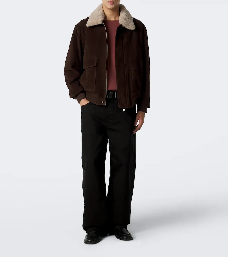 ARMA Bari shearling-trimmed suede blouson jacket | Thumbnail 3