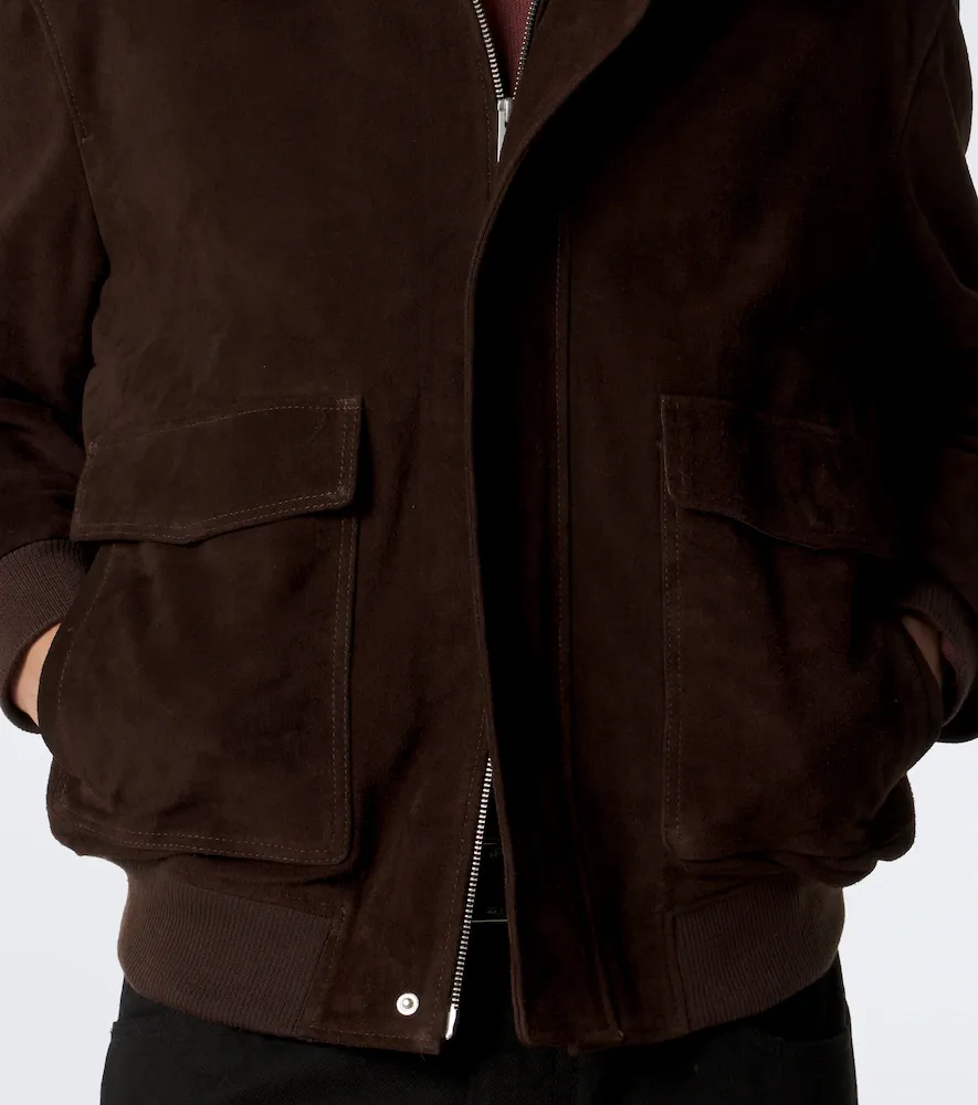 ARMA Bari shearling-trimmed suede blouson jacket | Thumbnail 4