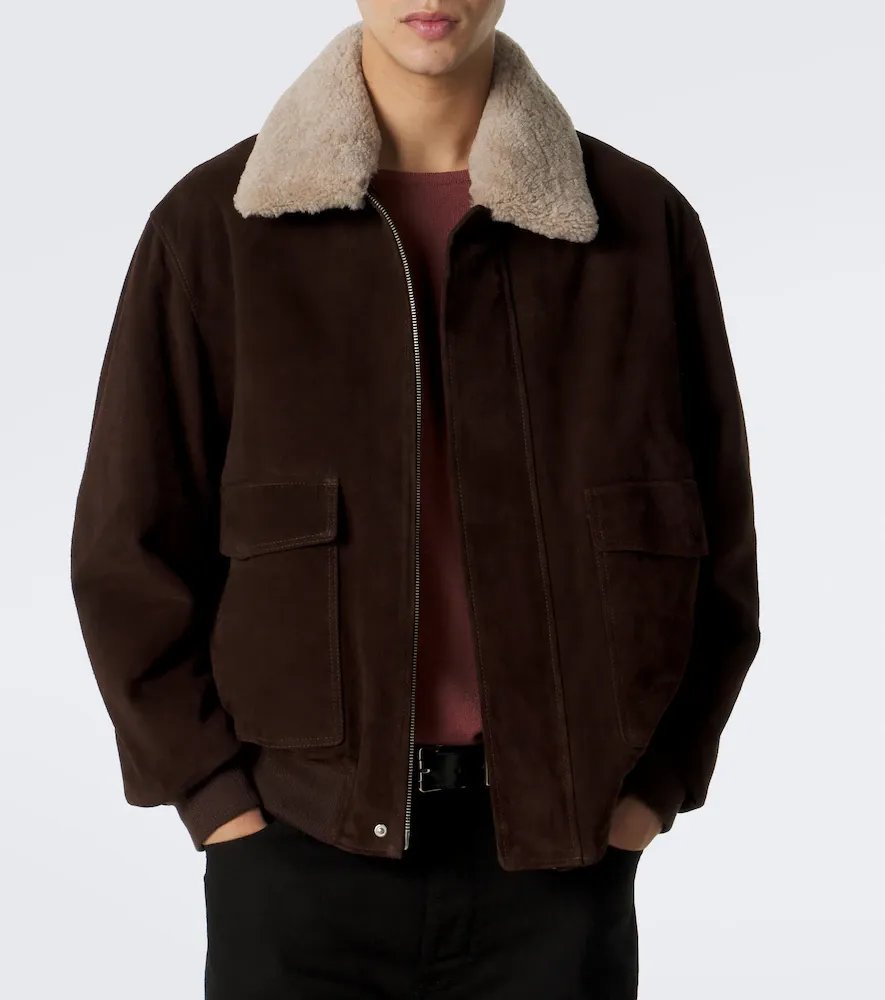ARMA Bari shearling-trimmed suede blouson jacket | Thumbnail 6