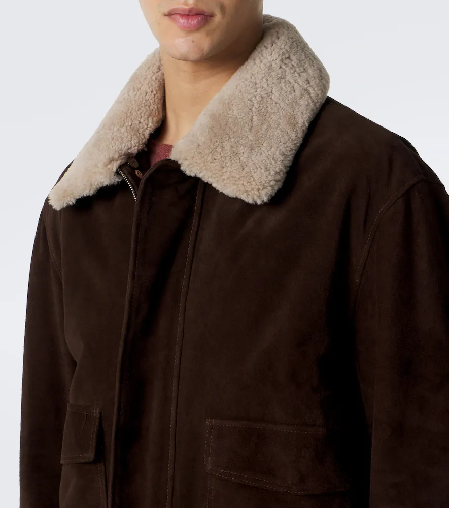 ARMA Bari shearling-trimmed suede blouson jacket | Thumbnail 7