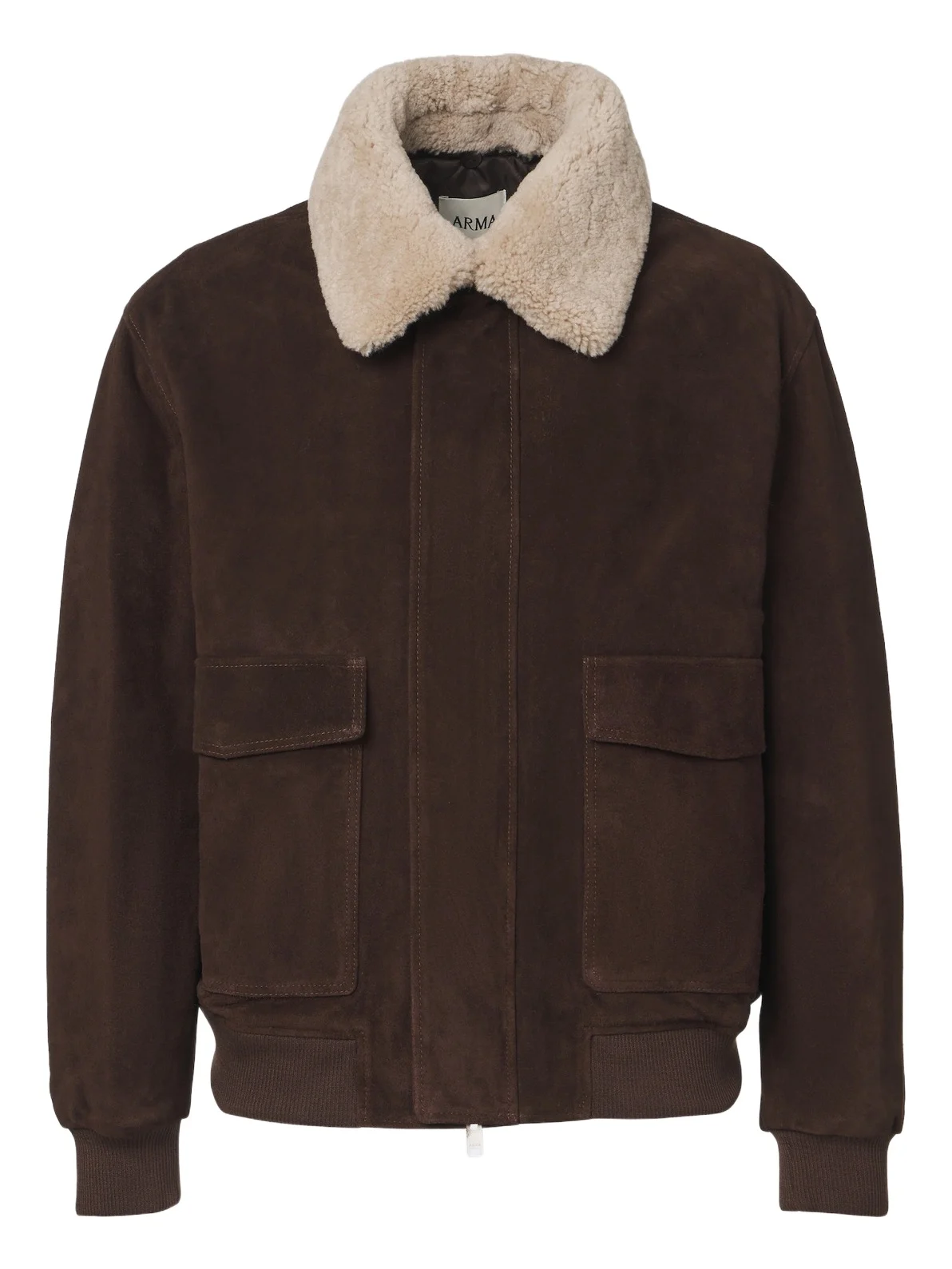 ARMA Bari shearling-trimmed suede blouson jacket