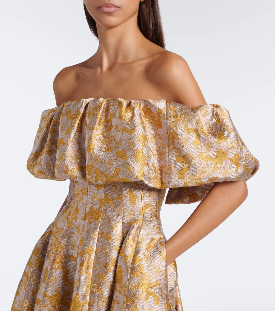 Markarian Floral off-shoulder brocade cocktail dress | Thumbnail 3 Markarian Floral off-shoulder brocade cocktail dress | Thumbnail 3