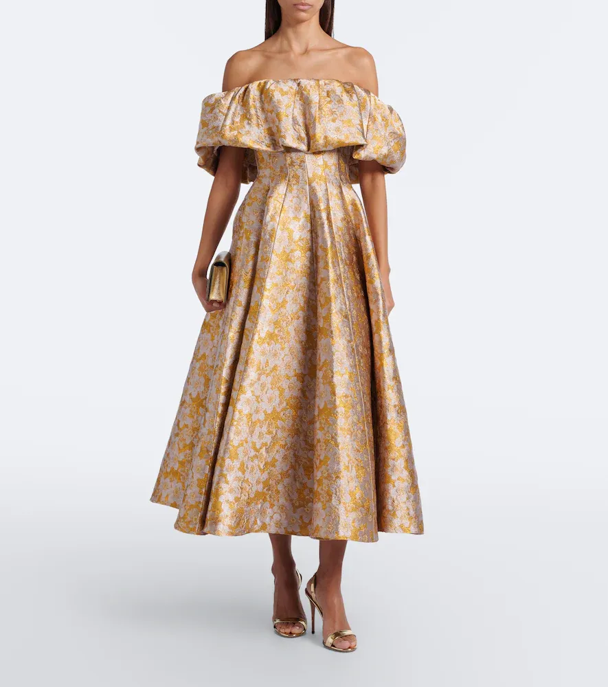 Markarian Floral off-shoulder brocade cocktail dress | Thumbnail 5 Markarian Floral off-shoulder brocade cocktail dress | Thumbnail 5