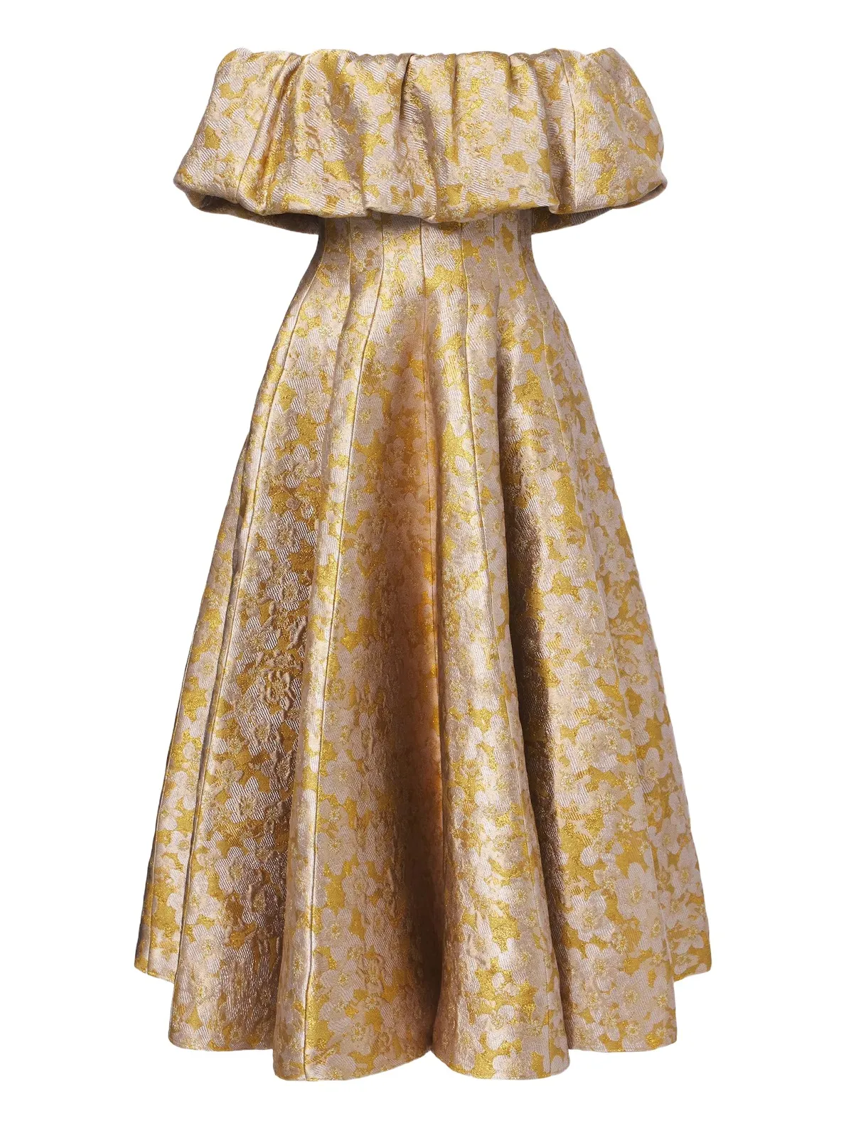 Markarian Floral off-shoulder brocade cocktail dress