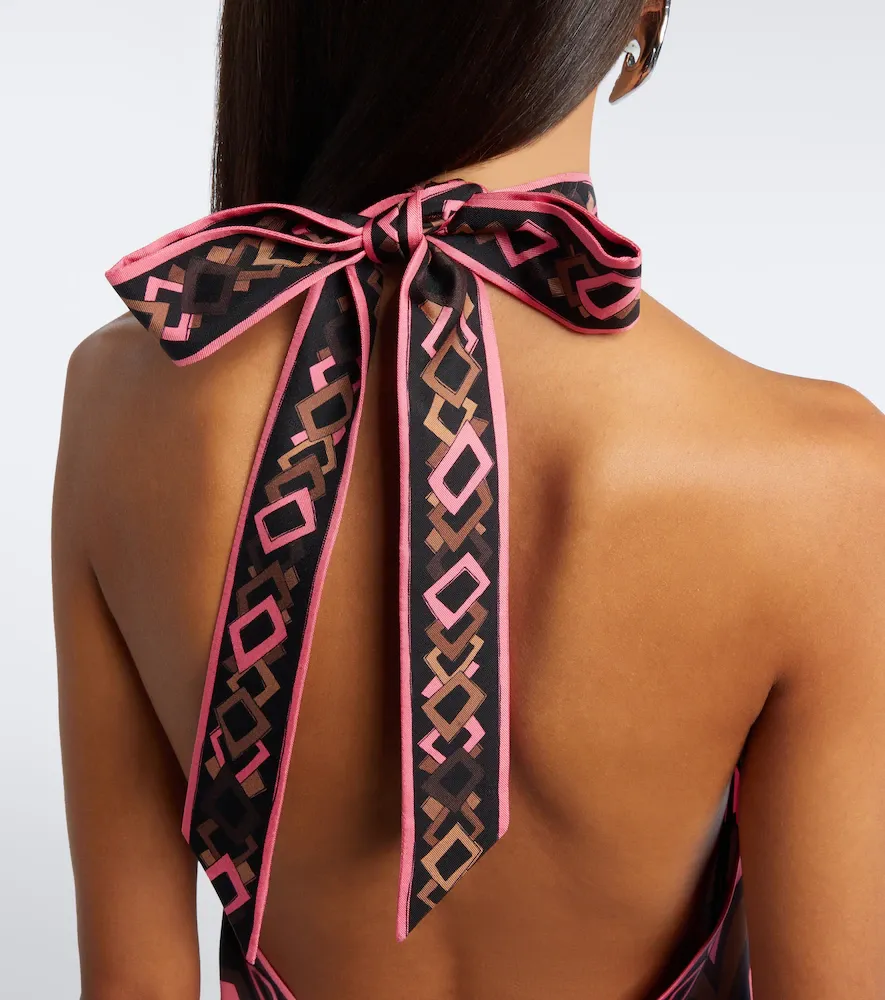 PUCCI Baiadera halterneck silk twill midi dress | Thumbnail 3 PUCCI Baiadera halterneck silk twill midi dress | Thumbnail 3