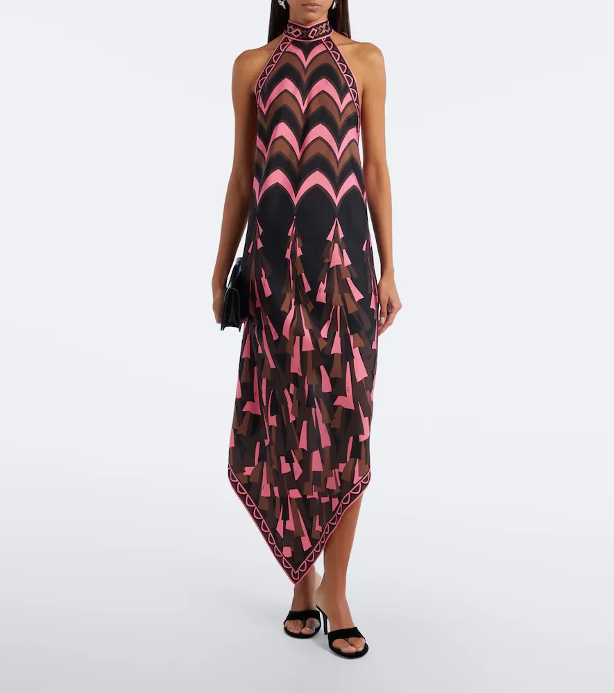 PUCCI Baiadera halterneck silk twill midi dress | Thumbnail 6 PUCCI Baiadera halterneck silk twill midi dress | Thumbnail 6