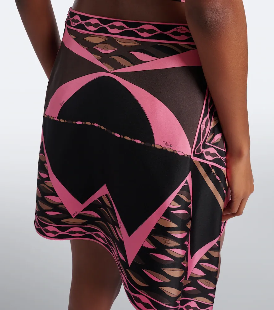 PUCCI Dune asymmetric silk twill miniskirt | Thumbnail 3