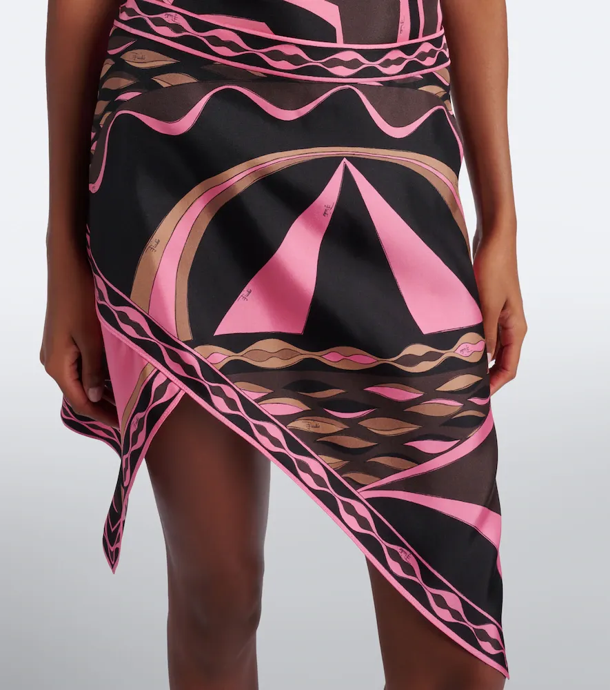 PUCCI Dune asymmetric silk twill miniskirt | Thumbnail 4