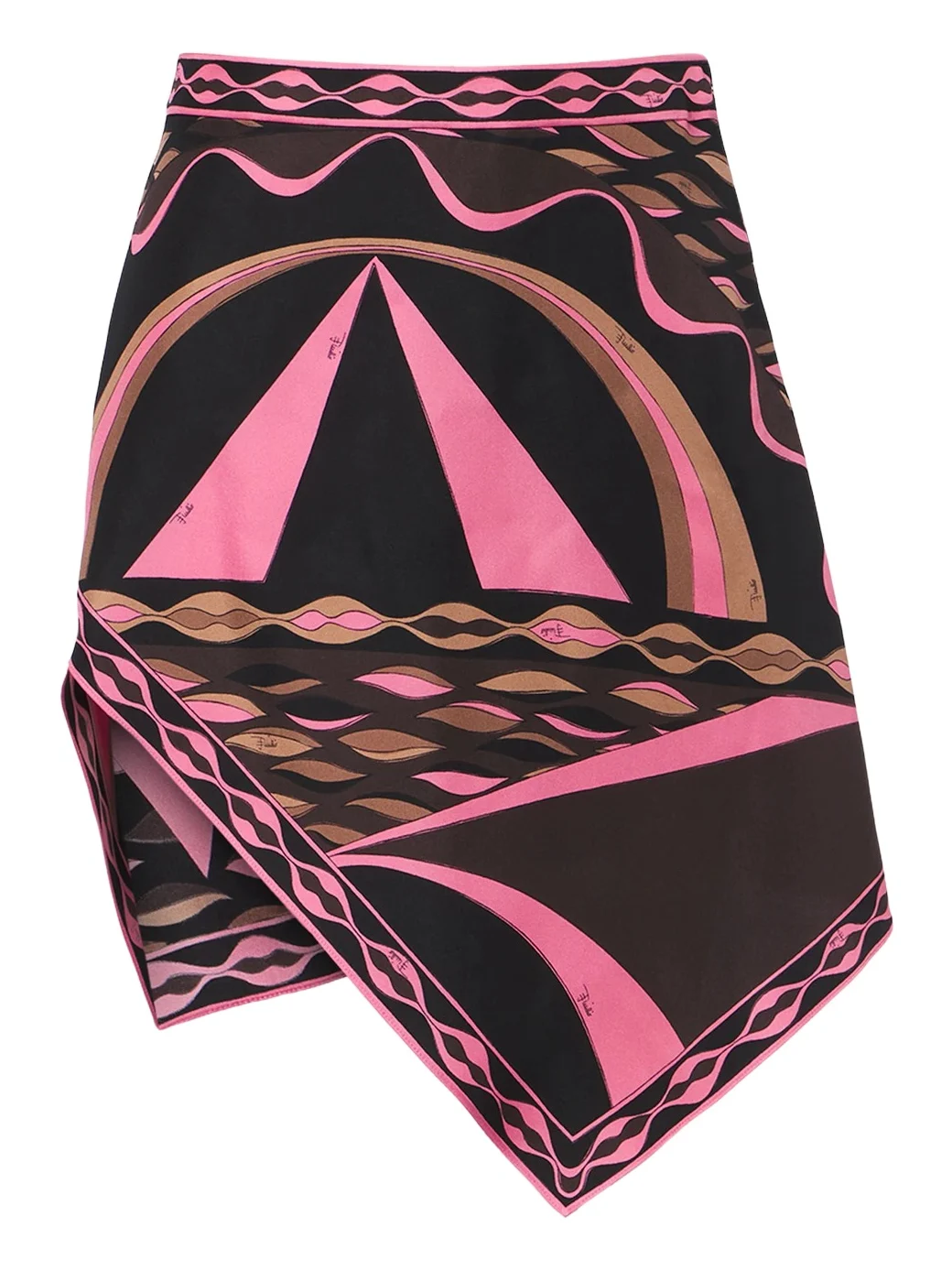 PUCCI Dune asymmetric silk twill miniskirt