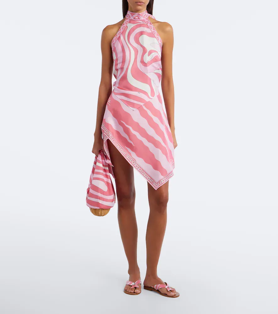 PUCCI Marmo halterneck silk twill scarf top | Thumbnail 4 PUCCI Marmo halterneck silk twill scarf top | Thumbnail 4