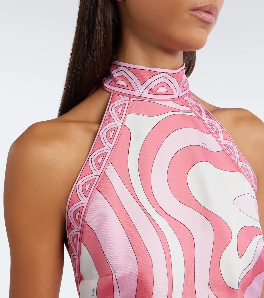 PUCCI Marmo halterneck silk twill scarf top | Thumbnail 5 PUCCI Marmo halterneck silk twill scarf top | Thumbnail 5