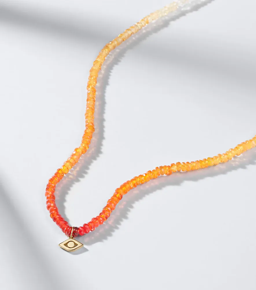Sydney Evan Pure Protective Eye Medium 14kt gold beaded necklace with opals | Thumbnail 4 Sydney Evan Pure Protective Eye Medium 14kt gold beaded necklace with opals | Thumbnail 4