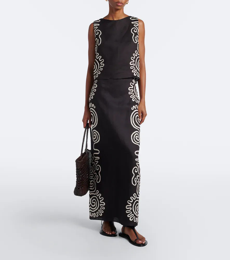 Cala de la Cruz Bruna printed linen maxi skirt | Thumbnail 6 Cala de la Cruz Bruna printed linen maxi skirt | Thumbnail 6