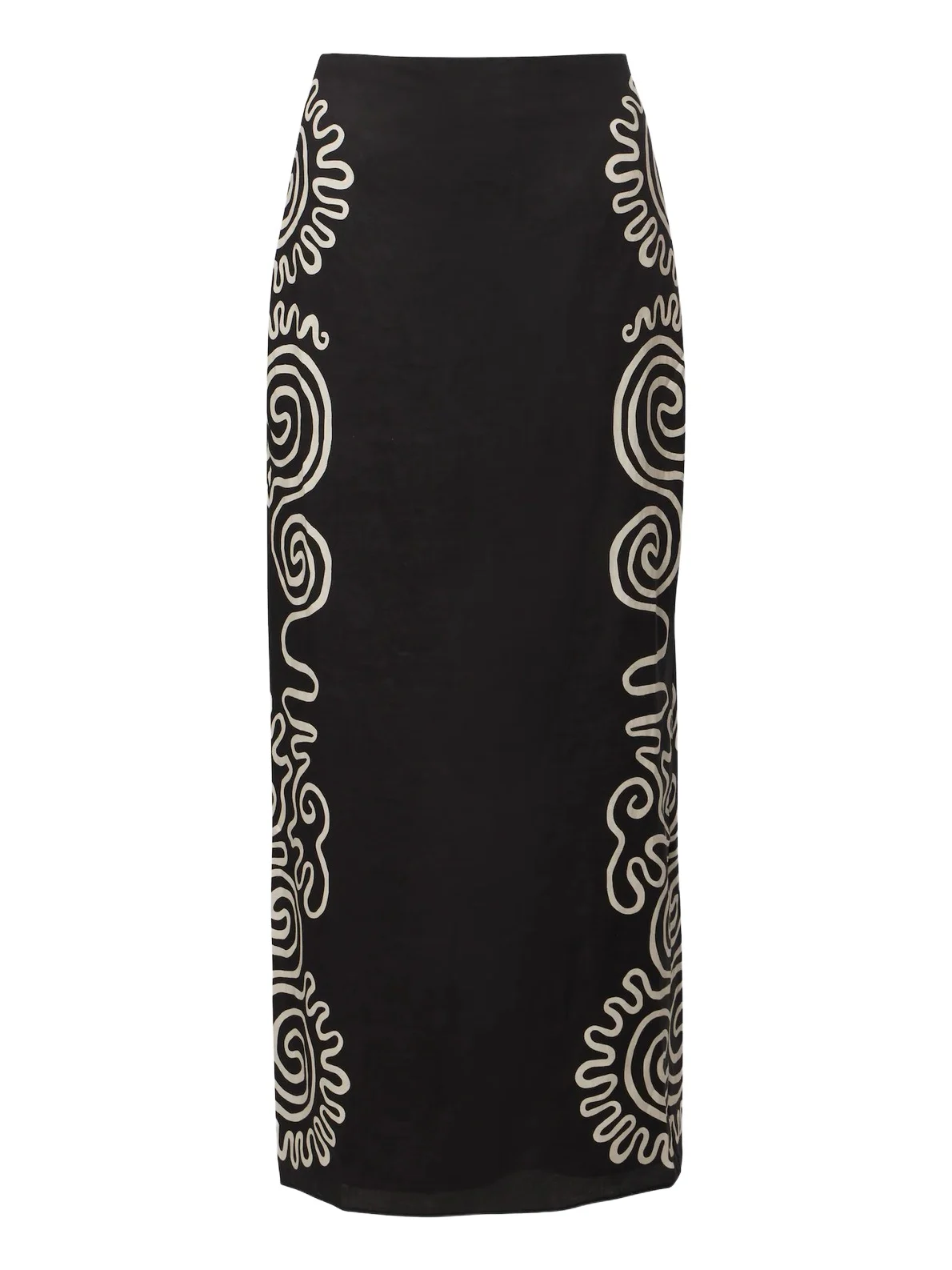 Cala de la Cruz Bruna printed linen maxi skirt