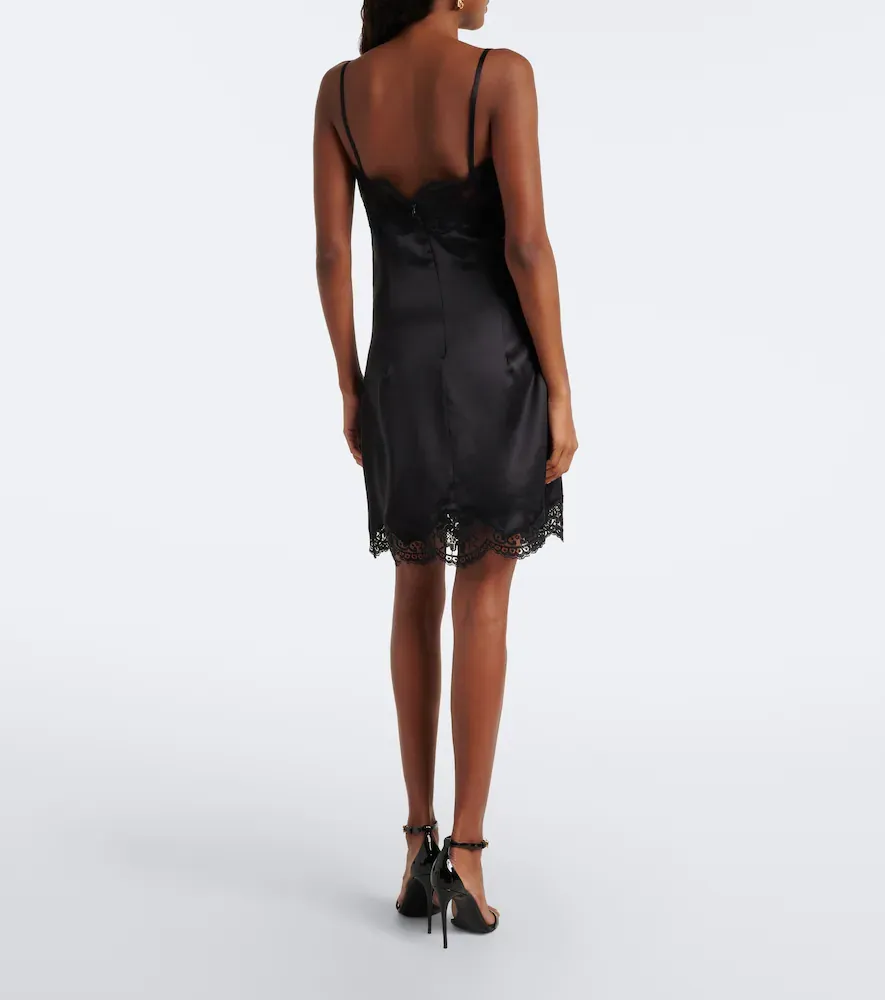 Dolce & Gabbana Lace-trimmed silk satin slip dress | Thumbnail 4 Dolce & Gabbana Lace-trimmed silk satin slip dress | Thumbnail 4
