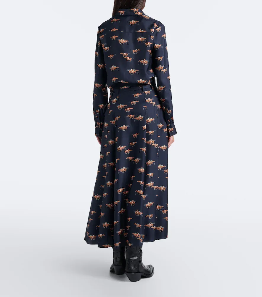 Gabriela Hearst Dugald printed silk twill midi skirt | Thumbnail 2 Gabriela Hearst Dugald printed silk twill midi skirt | Thumbnail 2