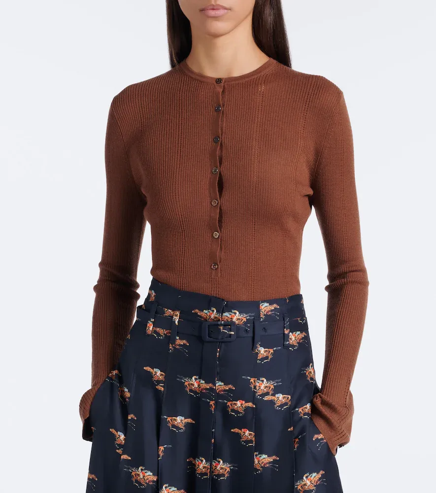 Gabriela Hearst Olea pointelle wool Henley shirt | Thumbnail 4 Gabriela Hearst Olea pointelle wool Henley shirt | Thumbnail 4