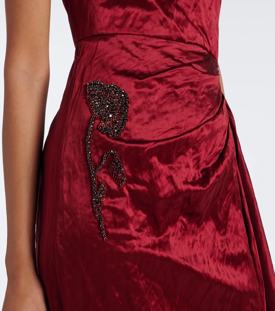 Erdem Draped embellished satin gown | Thumbnail 3