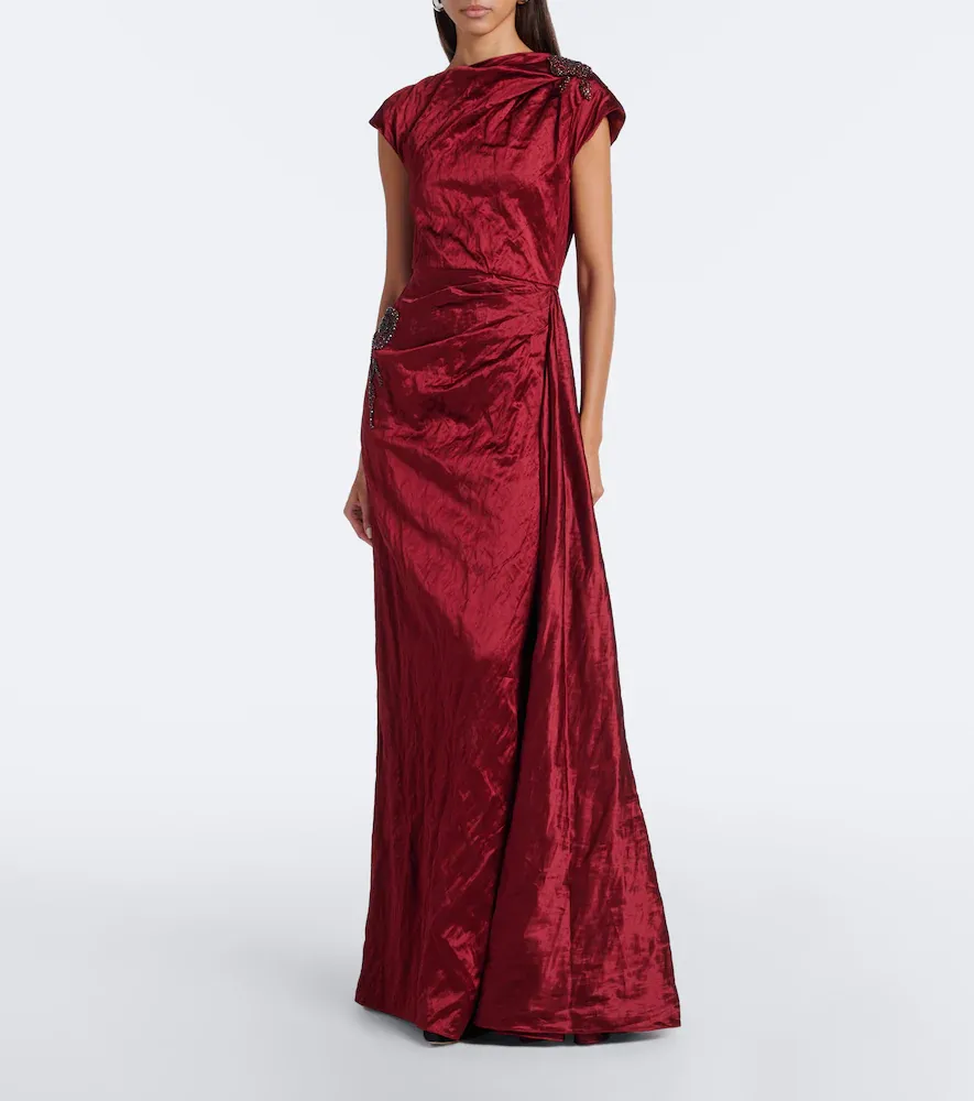 Erdem Draped embellished satin gown | Thumbnail 5