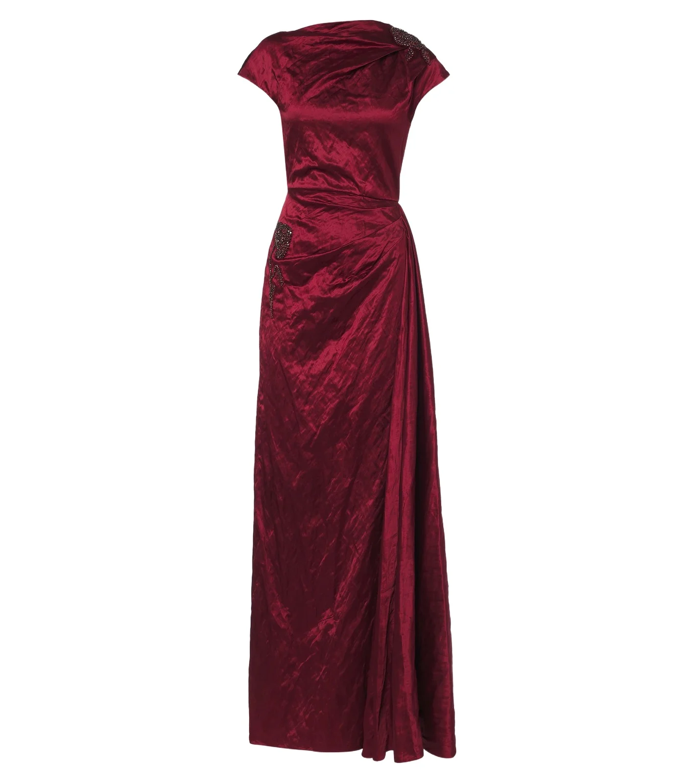 Erdem Draped embellished satin gown