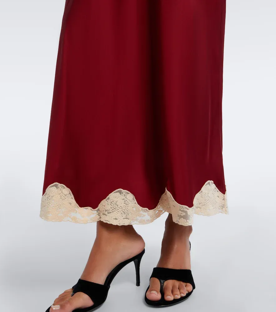 Rixo Crystal lace-trimmed satin slip skirt | Thumbnail 6 Rixo Crystal lace-trimmed satin slip skirt | Thumbnail 6