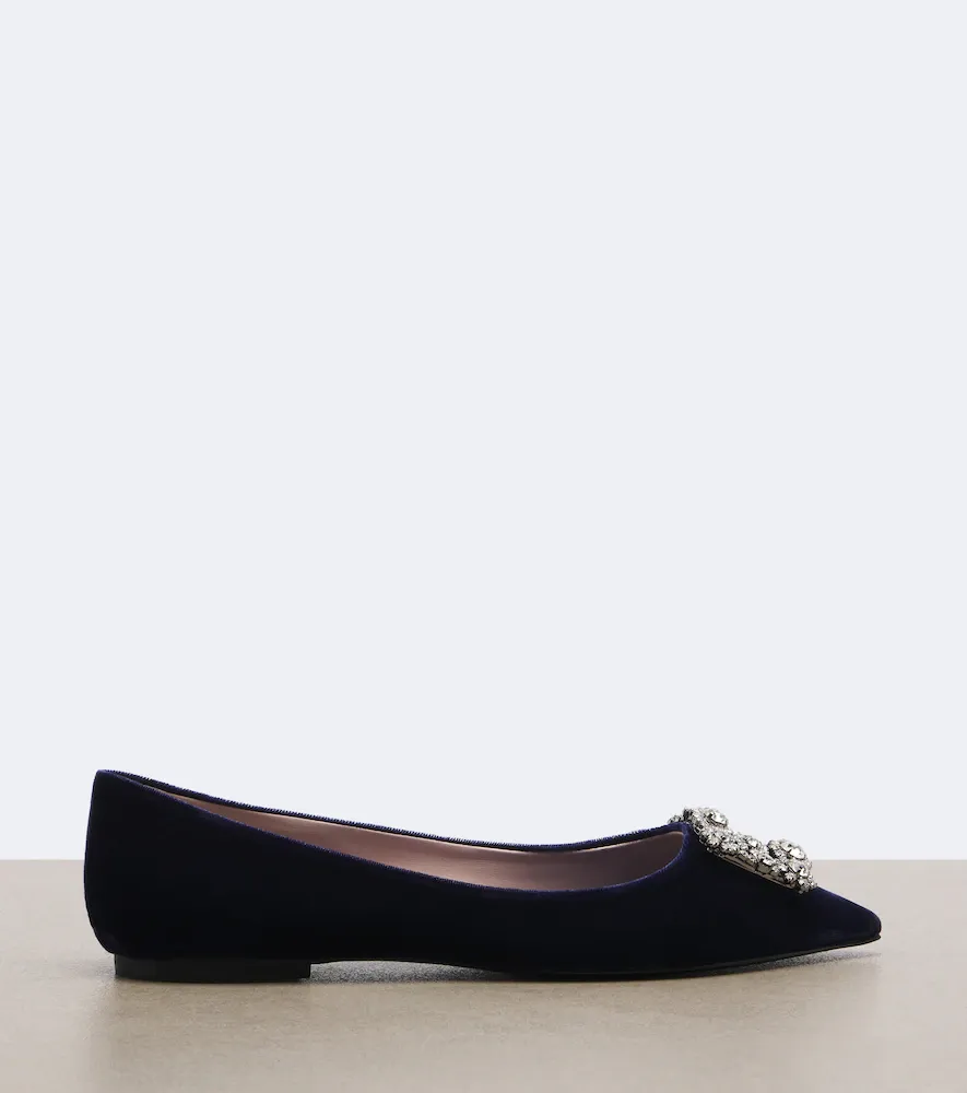 Roger Vivier Flower Strass velvet ballet flats | Thumbnail 3 Roger Vivier Flower Strass velvet ballet flats | Thumbnail 3