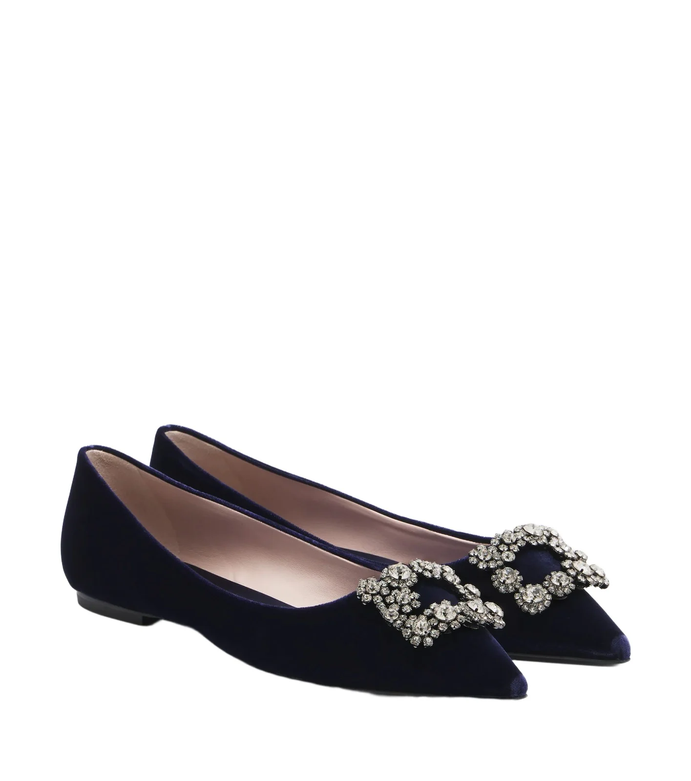 Roger Vivier Flower Strass velvet ballet flats