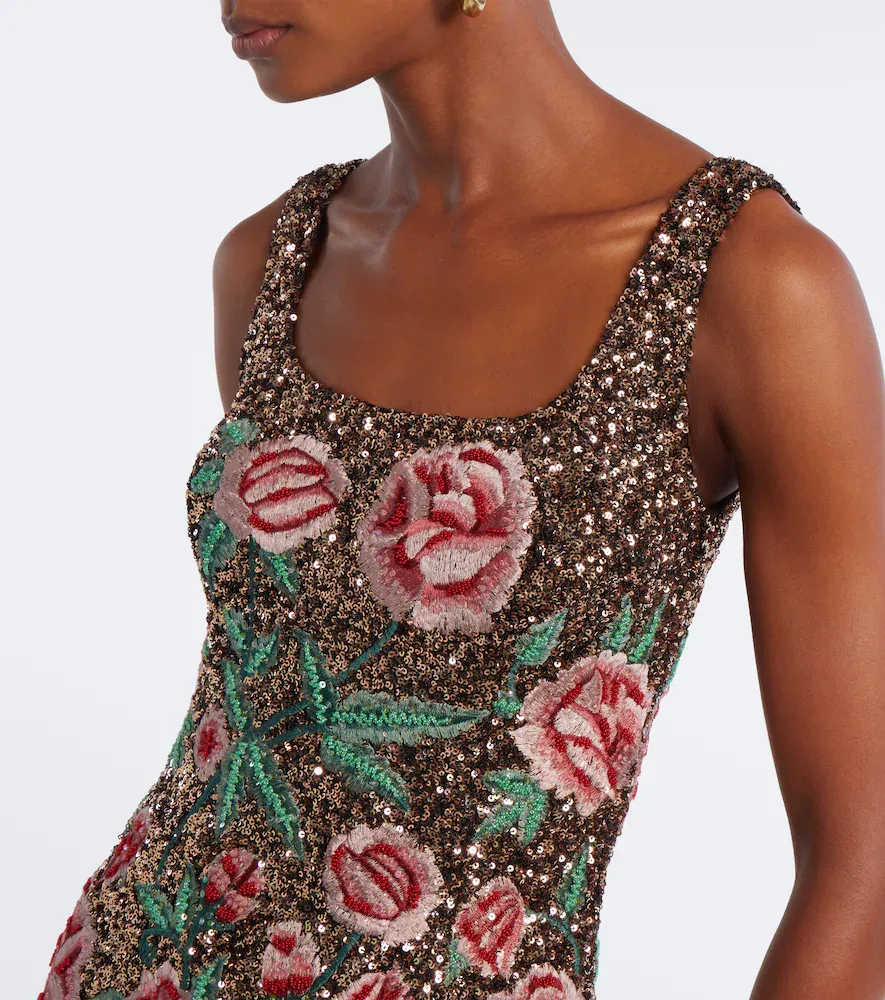 LA FUORI Là Fuori Antique Bloom sequined gown | Thumbnail 3