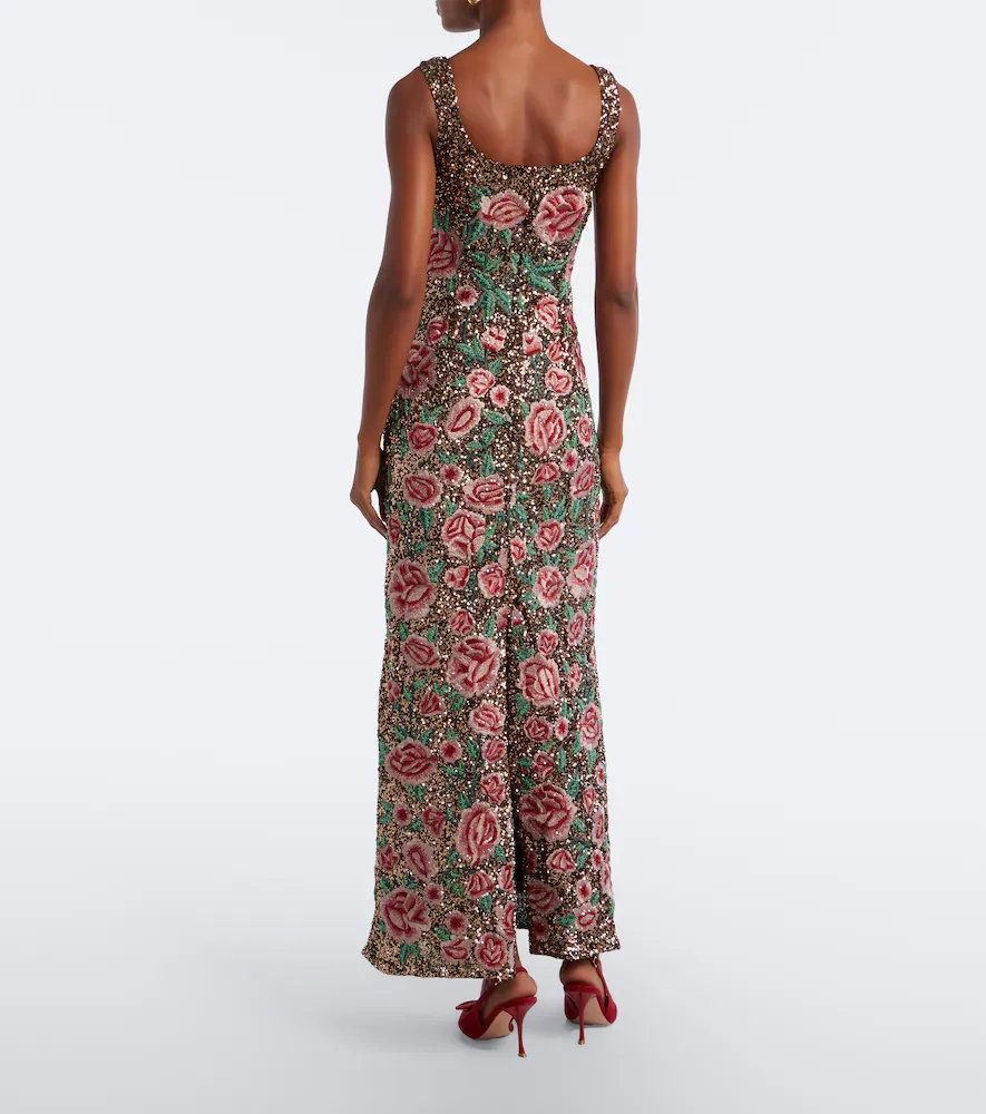 LA FUORI Là Fuori Antique Bloom sequined gown | Thumbnail 4