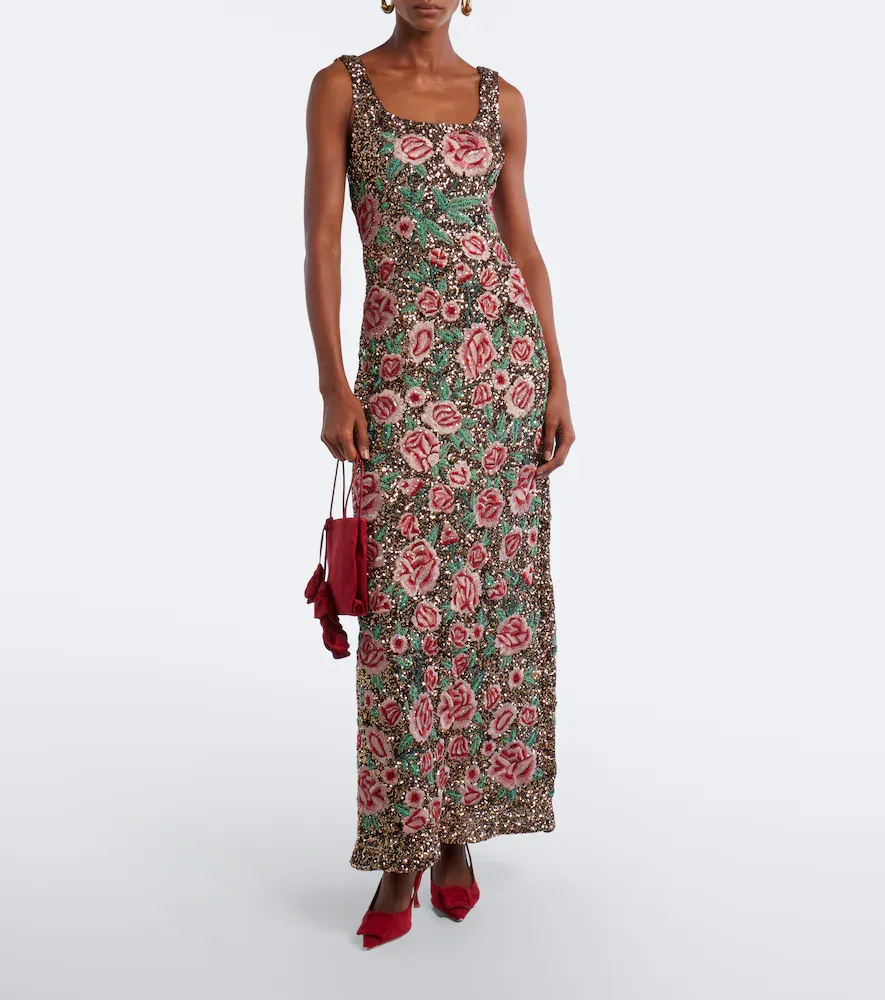 LA FUORI Là Fuori Antique Bloom sequined gown | Thumbnail 5