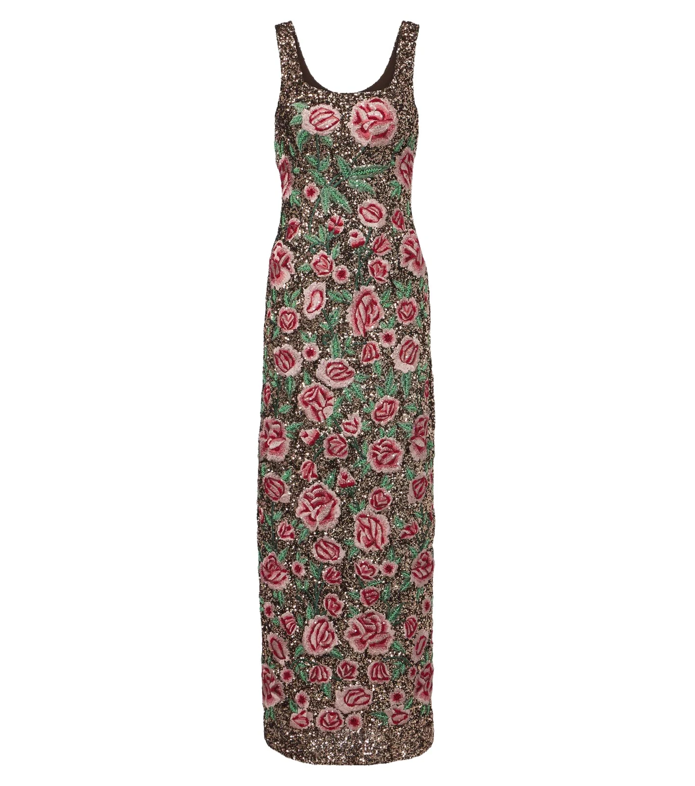 Là Fuori Antique Bloom sequined gown
