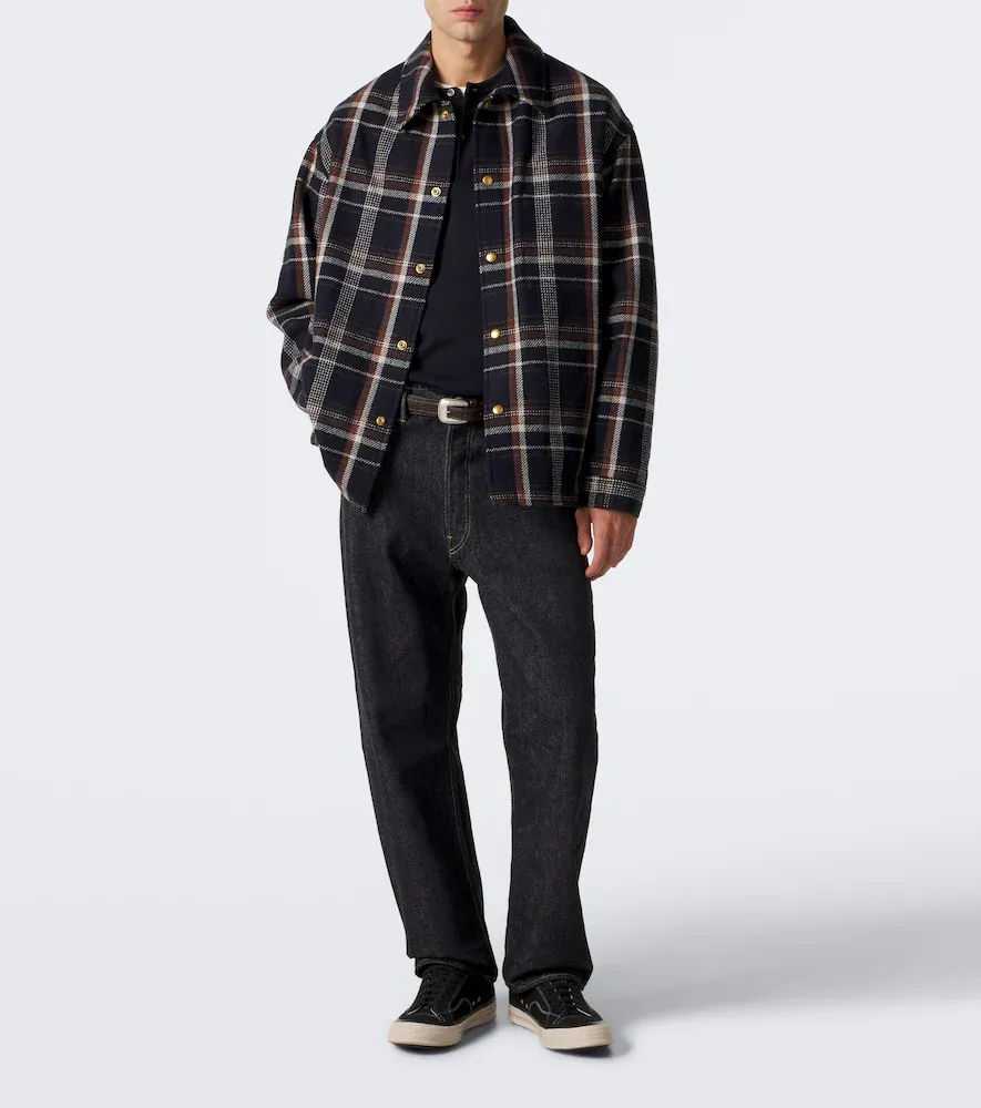 A.PRESSE A. Presse Checked wool and cashmere overshirt | Thumbnail 2