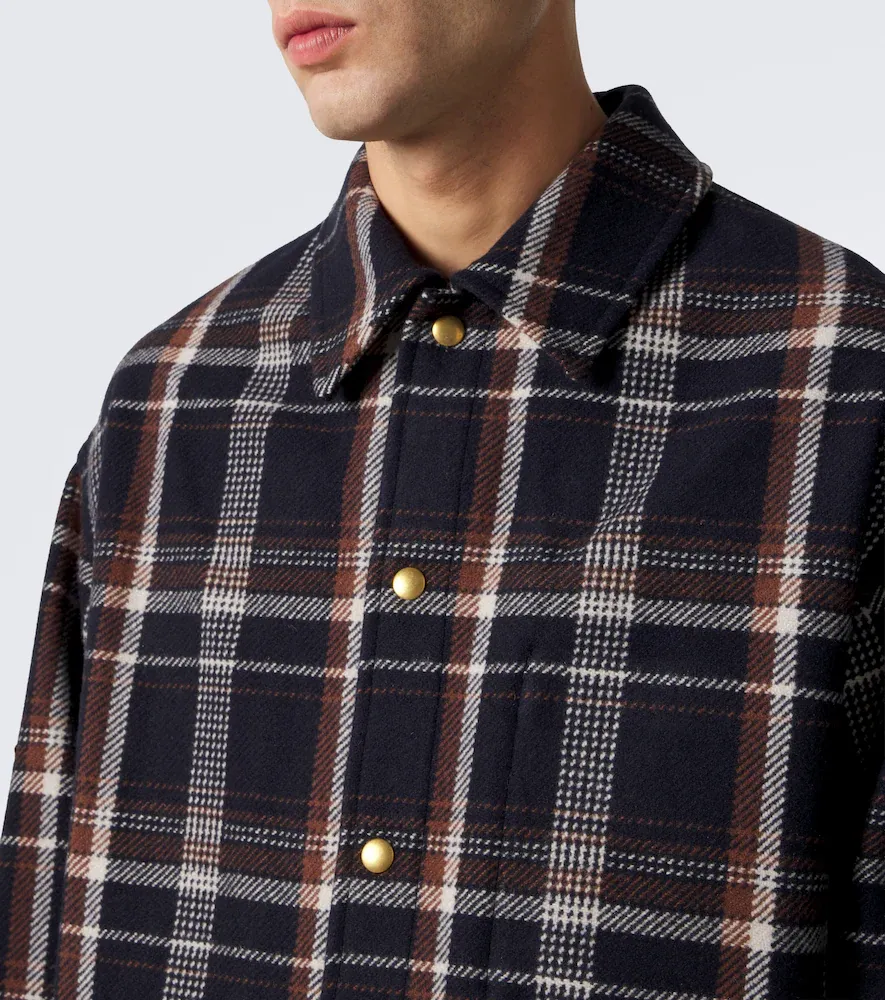 A.PRESSE A. Presse Checked wool and cashmere overshirt | Thumbnail 3