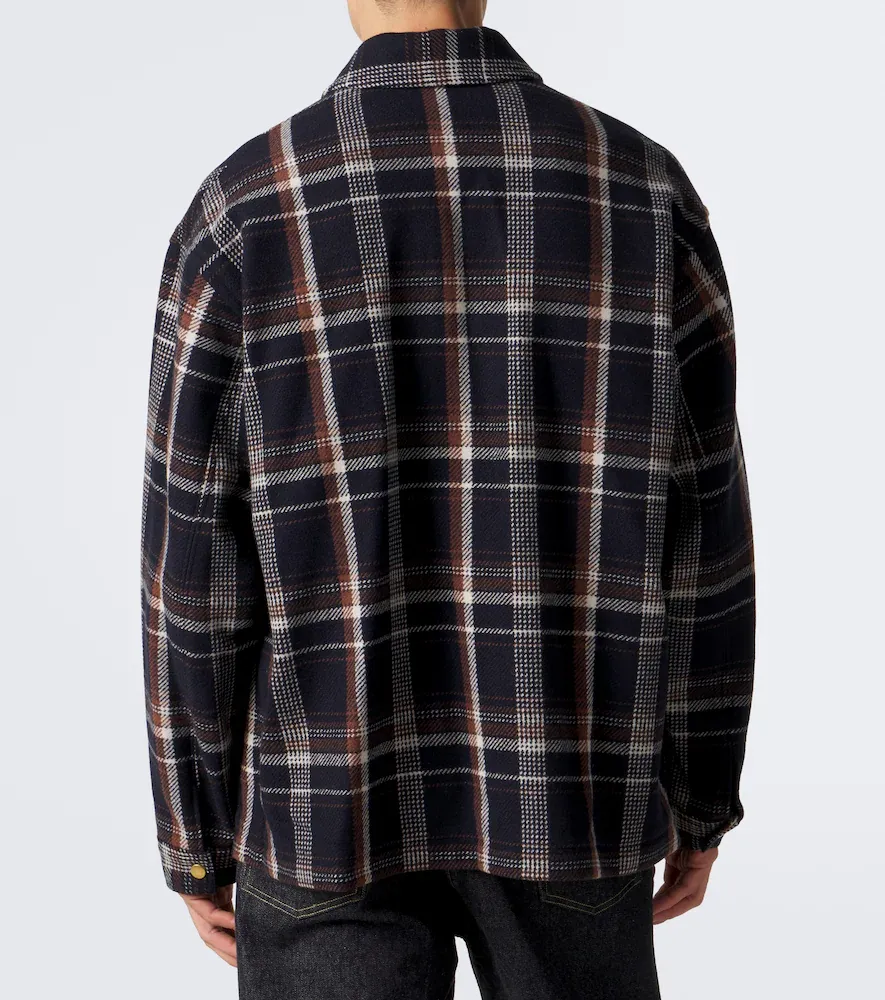 A.PRESSE A. Presse Checked wool and cashmere overshirt | Thumbnail 4