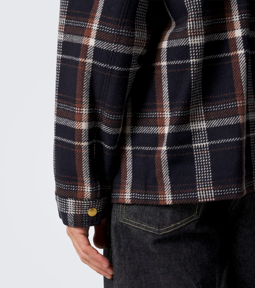 A.PRESSE A. Presse Checked wool and cashmere overshirt | Thumbnail 5