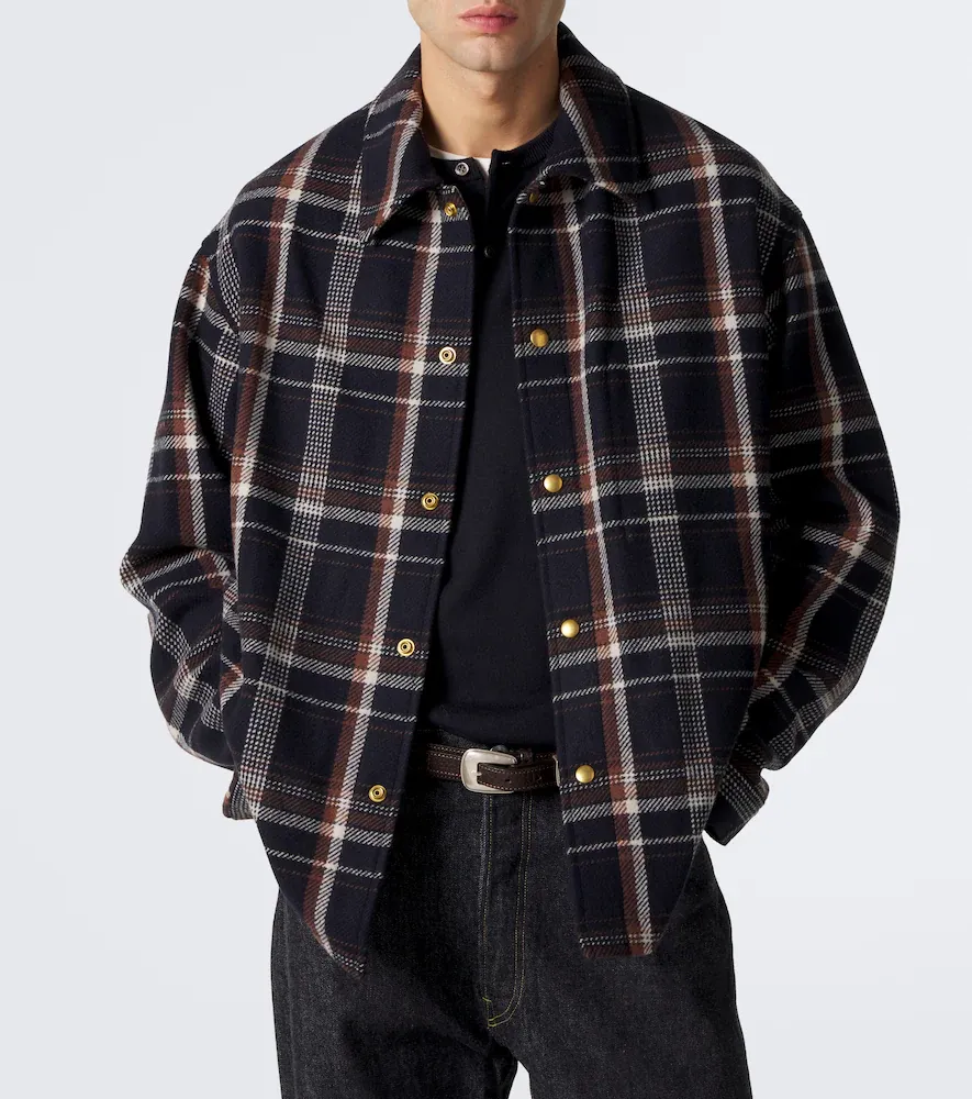 A.PRESSE A. Presse Checked wool and cashmere overshirt | Thumbnail 7
