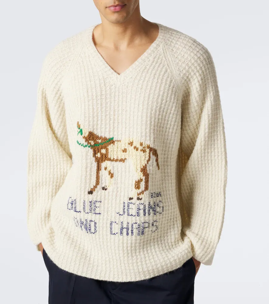 BODE Show waffle-knit intarsia wool sweater | Thumbnail 5