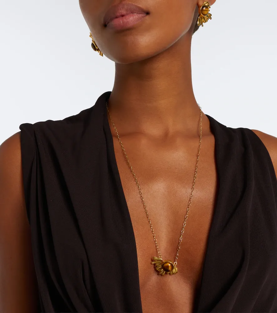 YSSO Crescent Sun embellished 24kt gold-plated necklace | Thumbnail 4 YSSO Crescent Sun embellished 24kt gold-plated necklace | Thumbnail 4