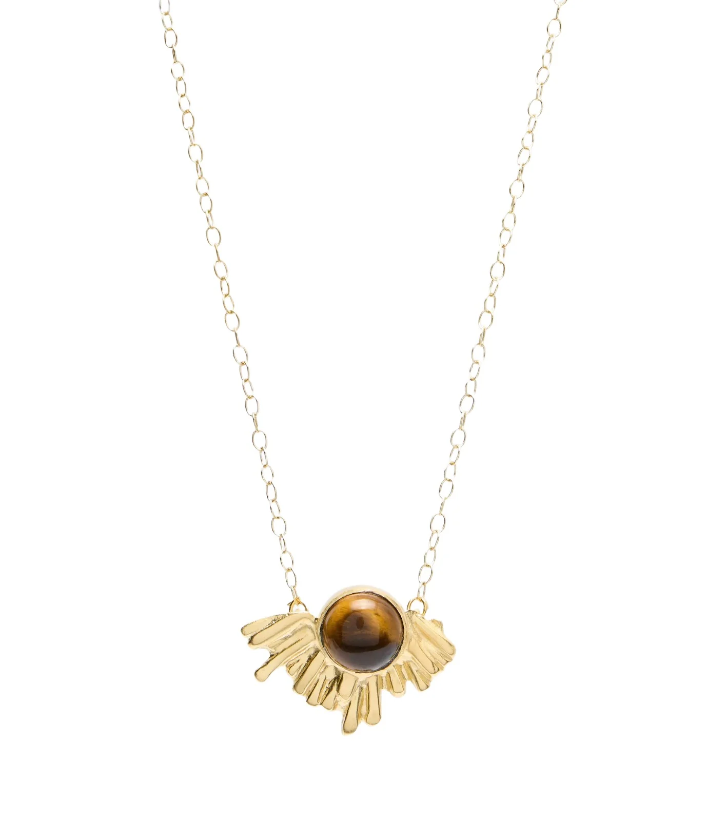 YSSO Crescent Sun embellished 24kt gold-plated necklace