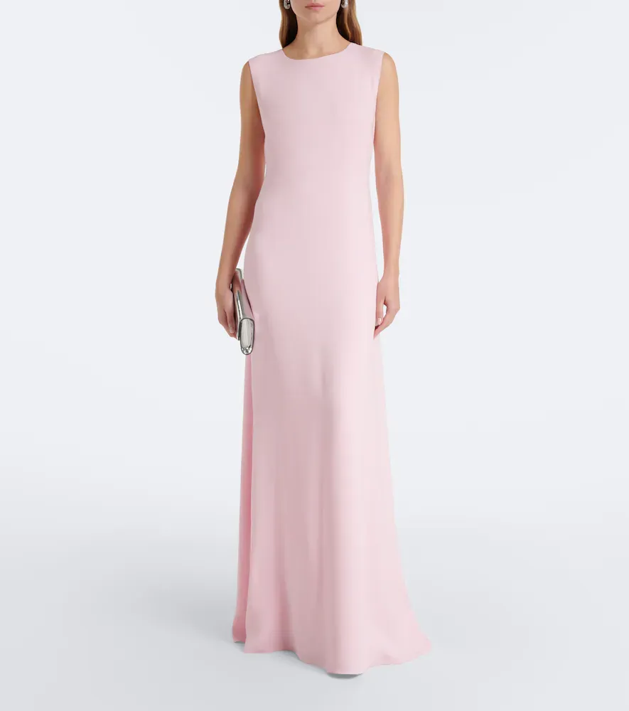 Oscar de la Renta Embellished caped silk-blend georgette gown | Thumbnail 6