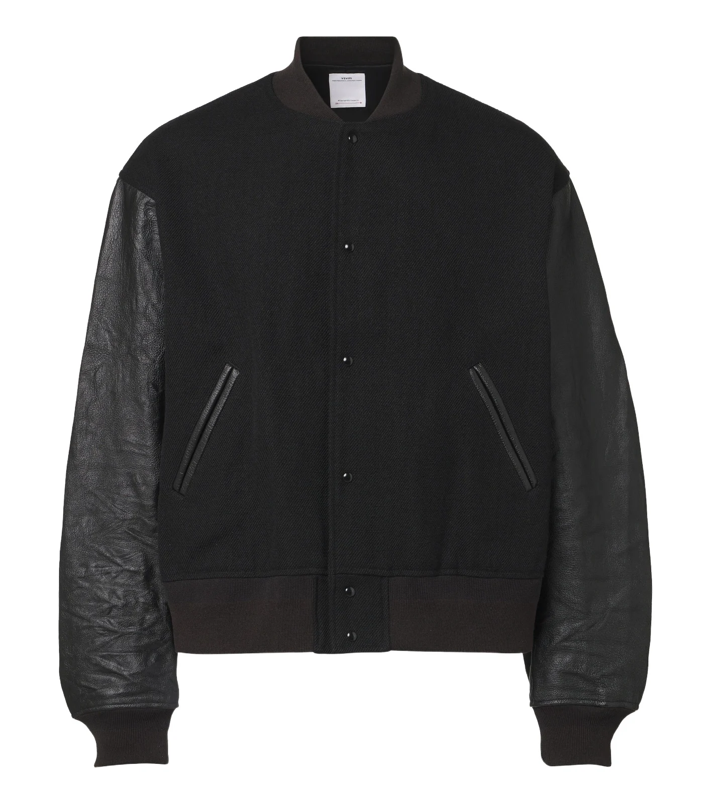 Visvim Wool, linen, and leather varsity jacket
