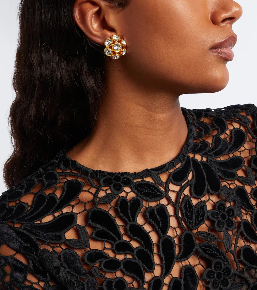 Oscar de la Renta Crystal-embellished earrings | Thumbnail 6