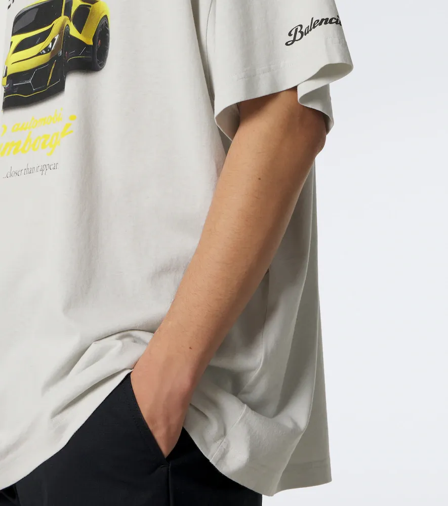Balenciaga Oversized printed cotton jersey T-shirt | Thumbnail 6 Balenciaga Oversized printed cotton jersey T-shirt | Thumbnail 6