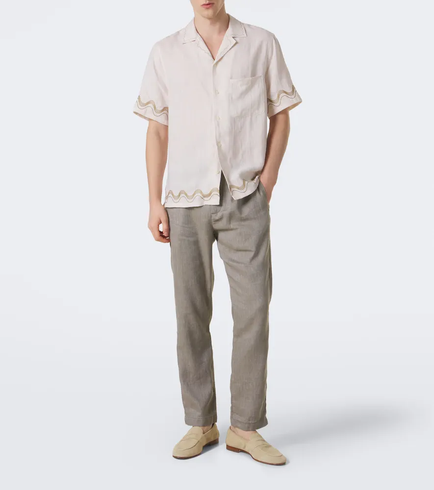 Frescobol Carioca Oscar linen and cotton straight pants | Thumbnail 2