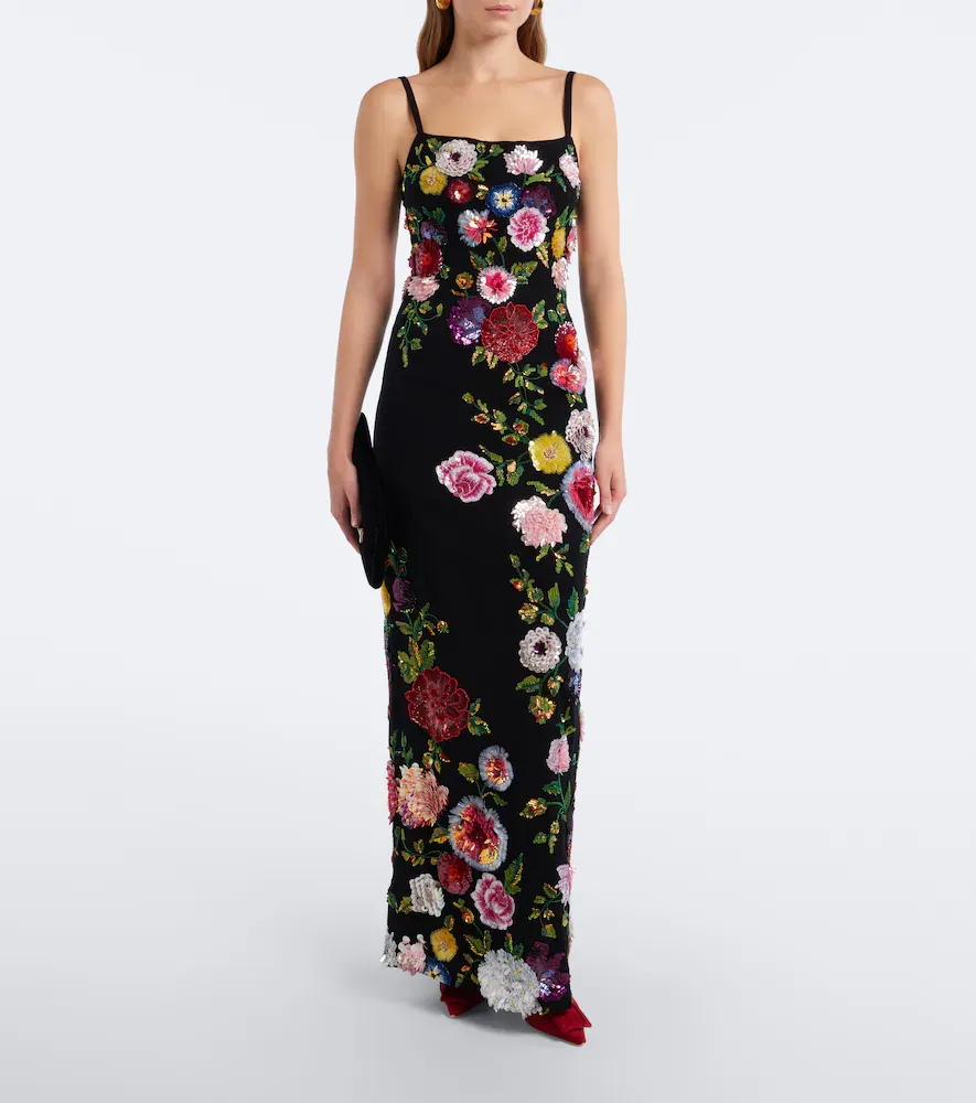 LA FUORI Là Fuori Noir Jardin sequined gown | Thumbnail 3