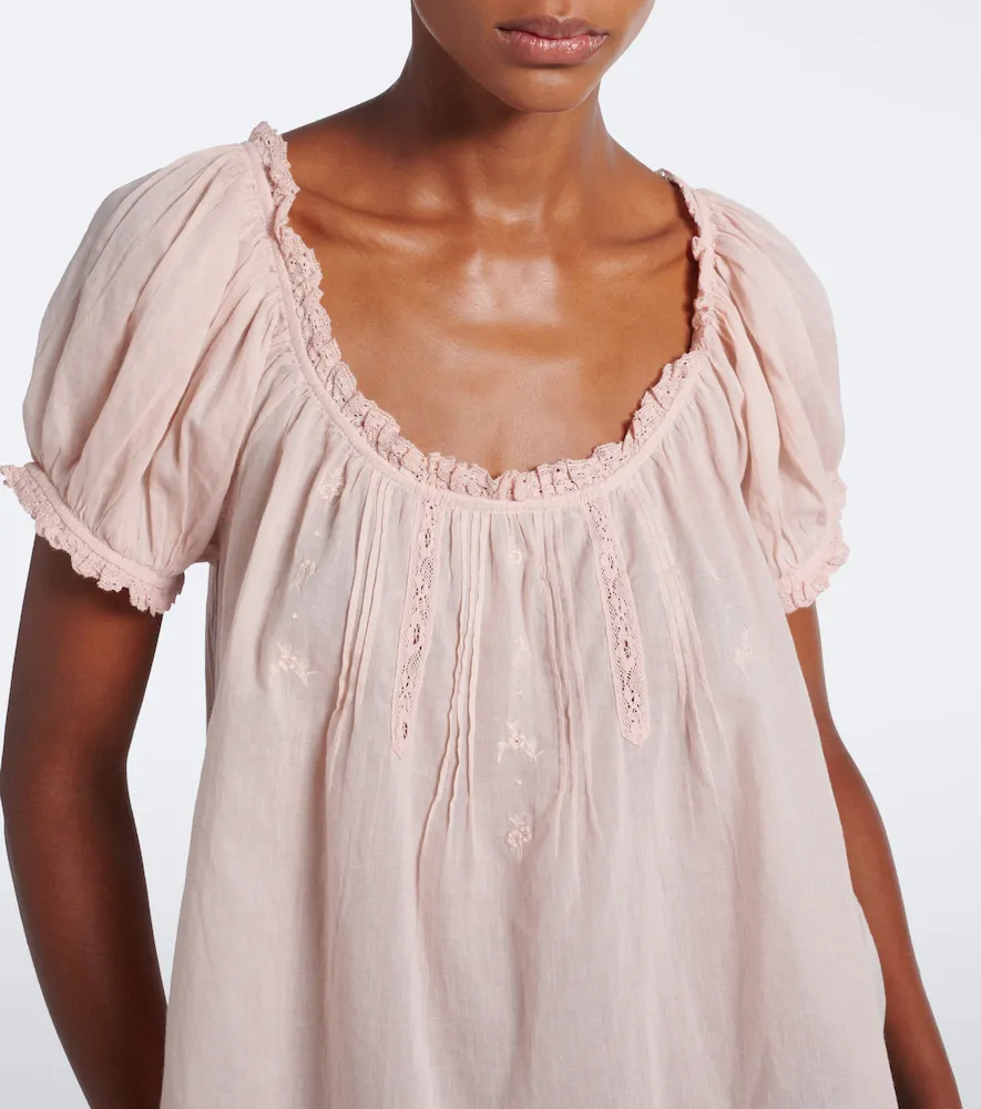 DÔEN Dôen Frederica embroidered cotton voile top | Thumbnail 3
